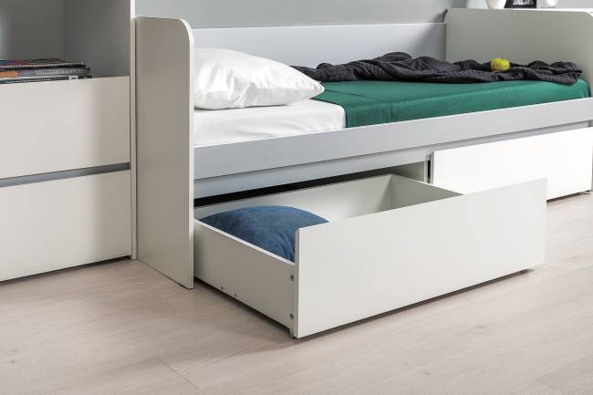 Кровать с ящиками Торонто 11.39 цвет белый шагрень/стальной серый Кровать с ящиками Торонто 11.39 цвет белый шагрень/стальной серый