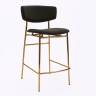 Дизайнерский полубарный стул Марко графит, основание золото