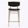 Дизайнерский полубарный стул Марко графит, основание золото