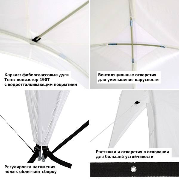 Тент садовый Green Glade 1260 4,5х4,5х2,65/2м полиэстер