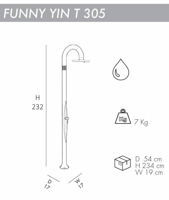 Душ уличный Funny Yin T 305 белый 170х170х2320 мм