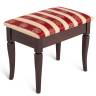 Банкетка Ретро М с ящиком средне-коричневый, ткань полоса бордо