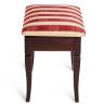 Банкетка Ретро М с ящиком средне-коричневый, ткань полоса бордо