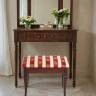 Банкетка Ретро М с ящиком средне-коричневый, ткань полоса бордо