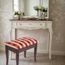 Банкетка Ретро М с ящиком средне-коричневый, ткань полоса бордо
