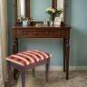 Банкетка Ретро М с ящиком средне-коричневый, ткань полоса бордо