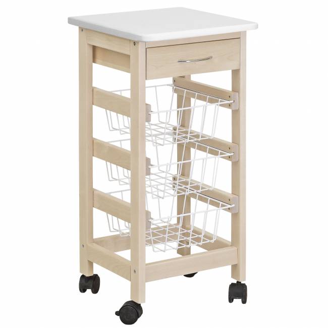 Тумба с ящиком и корзинами белый/лак Тумба с ящиком и корзинами белый/лак