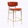 Дизайнерский полубарный стул Марко терракотовый, основание золото