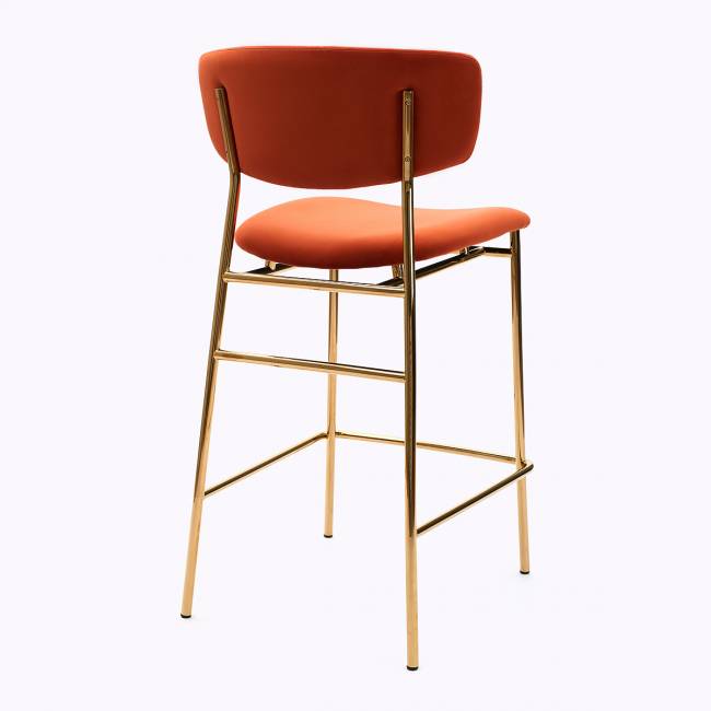 Дизайнерский полубарный стул Марко терракотовый, основание золото