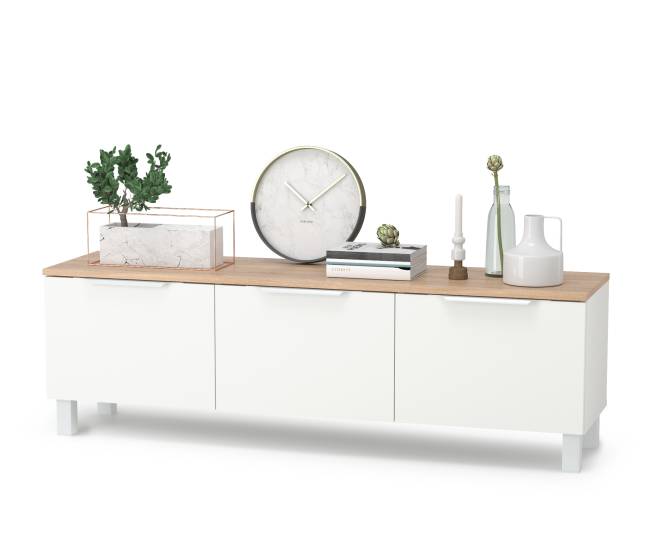 Тумба под ТВ 13.267.01 цвет белый шагрень/дуб сонома