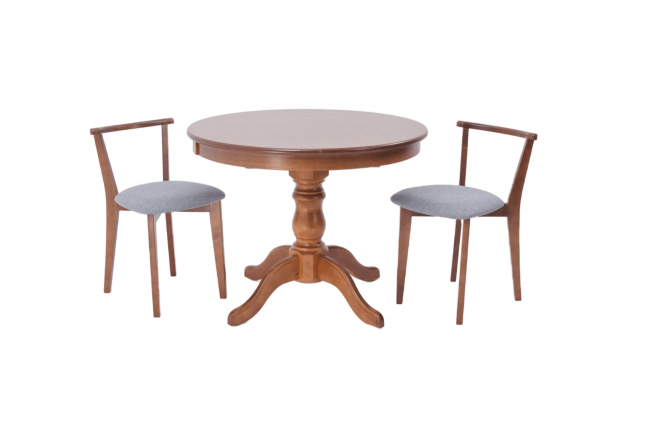 Обеденная группа Брамос К 100 орех со стульями Франк орех серый