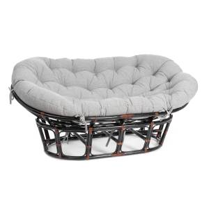 Диван Мамасан/Mamasan (23/02 W) /с подушкой/ 169х102х80см, античный черно-коричневый, матрац 182х119см, ткань серо-бежевая 3м 16/2 Antique brown