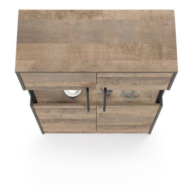 Комод с витриной Трувор 13.306 цвет дуб гранж песочный/интра