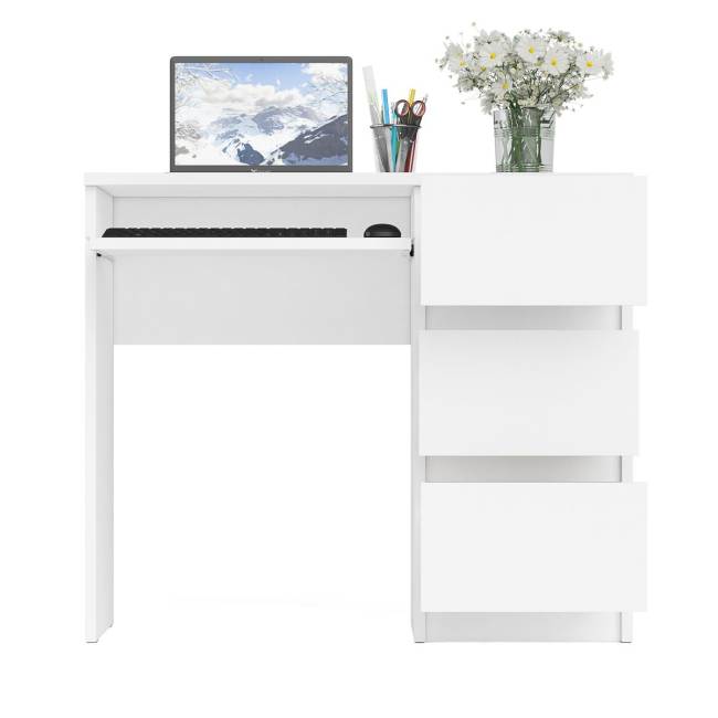 Стол компьютерный три ящика Мори МС-6 правый цвет белый