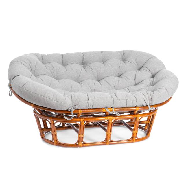 Диван Мамасан/Mamasan (23/02 W) /с подушкой/ 169х102х80см, коньячный, матрац 182х119см, ткань серо-бежевая 3м 16/2 Cognac (коньяк)