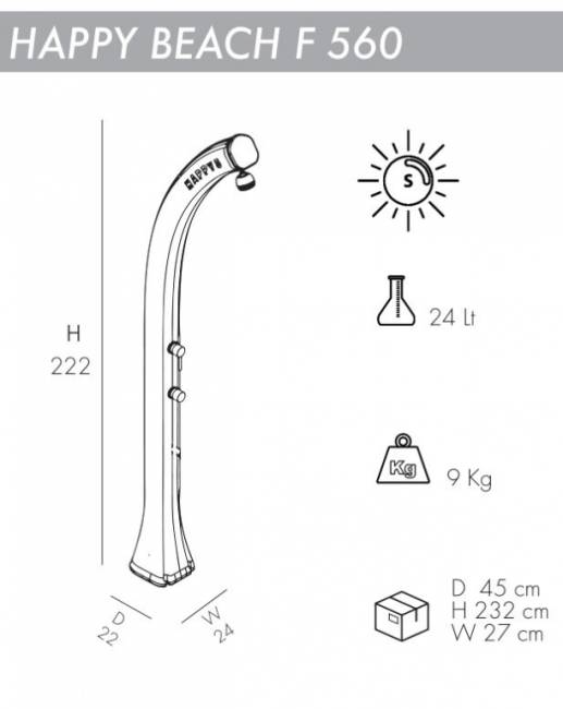 Душ солнечный Happy Beach F 560 тортора 220х240х2220 мм