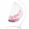 Двойное подвесное кресло "Gemini" promo white розовая подушка