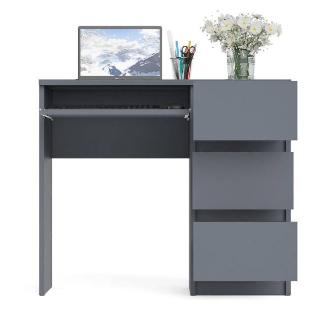 Стол компьютерный три ящика Мори МС-6 правый цвет графит