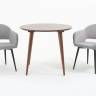 Стол Монте К 100 орех с креслами Пичч велюр серый Стол Монте К 100 орех с креслами Пичч велюр серый