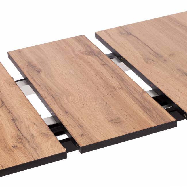 Стол обеденный раздвижной Малтидо/Maltido ЛДСП/HPL/металл, 130-160х75х75см, дуб вотан/чёрный Дуб Вотан/чёрный ЛДСП/HPL/металл Стол обеденный раздвижной Малтидо/Maltido ЛДСП/HPL/металл, 130-160х75х75см, дуб вотан/чёрный Дуб Вотан/чёрный ЛДСП/HPL/металл