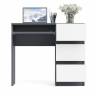 Стол компьютерный три ящика Мори МС-6 правый цвет графит/белый