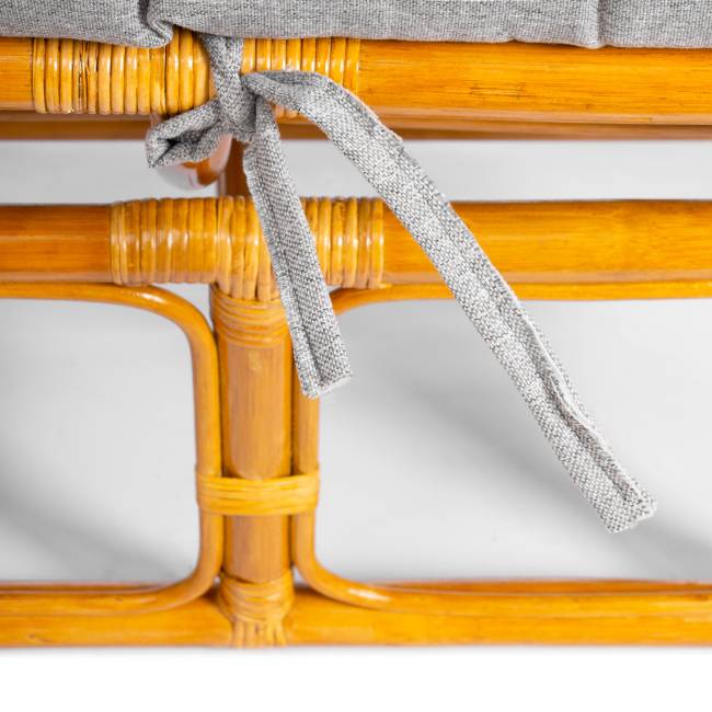 Диван Мамасан/Mamasan (23/02 W) /с подушкой/ 169х102х80см, пекан орех, матрац 182х119см, ткань серо-бежевая 3м 16/2 Pecan (орех)