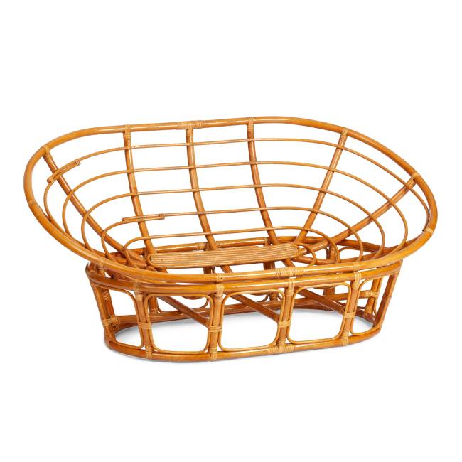 Диван Мамасан/Mamasan (23/02 W) /с подушкой/ 169х102х80см, пекан орех, матрац 182х119см, ткань серо-бежевая 3м 16/2 Pecan (орех)