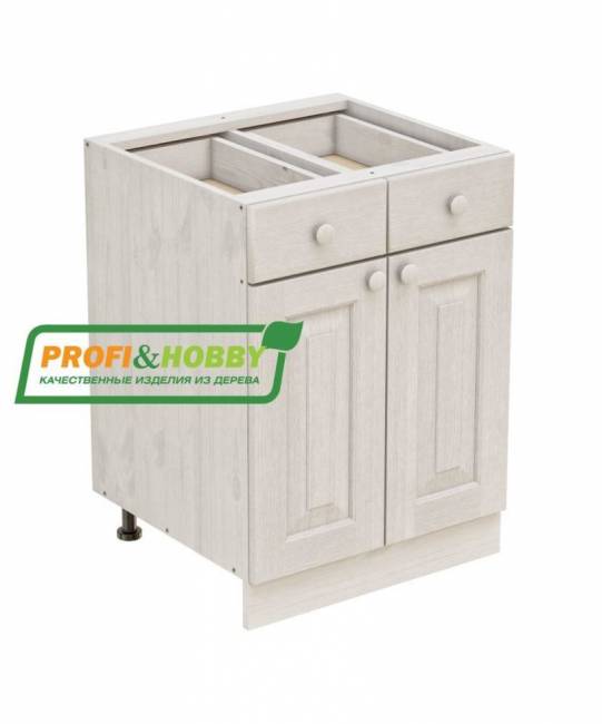 Тумба 2 двери, 2 ящика 600 х 560 х 720 сосна, без покраски