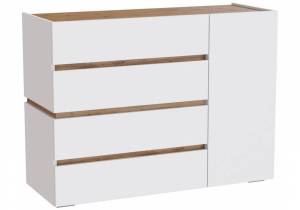 Комод Атлон белый / дуб вотан