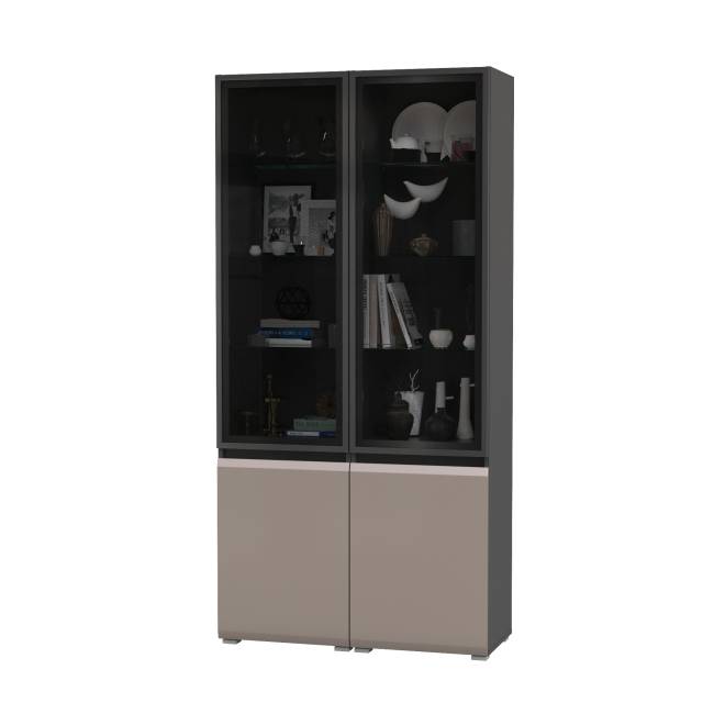 Горка в гостиную Сидней цвет антрацит/МДФ веллюто капучино