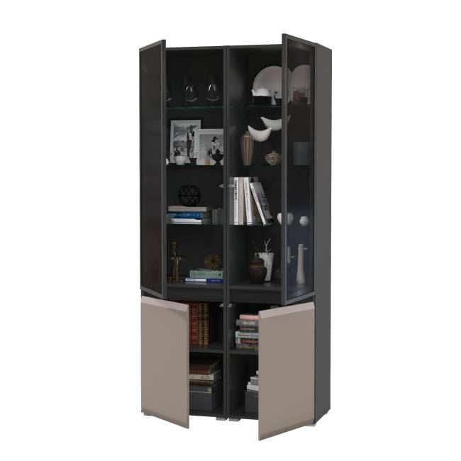 Горка в гостиную Сидней цвет антрацит/МДФ веллюто капучино