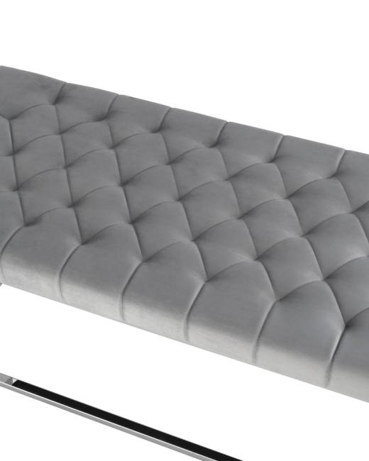 Банкетка ИНСИГНИЯ велюр серый сталь серебро