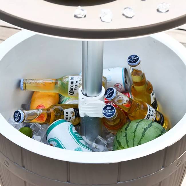 Стол пластиковый мини-бар Nova Cool Bar тортора, белый, тортора Ø485х575/821 мм