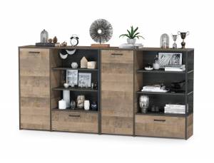 Два комода с дверкой и ящиком Трувор цвет дуб гранж песочный/интра