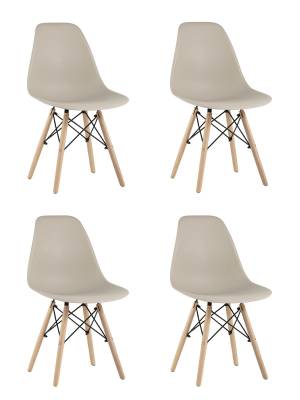 Стул Eames Style DSW бежевый x4 (разборный каркас)