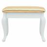 Банкетка Ретро с ящиком белый, ткань полоса бежевый