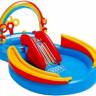 Игровой центр 297х193х135см "Радуга" с разбрызгивателем, горкой и игрушками, 381л, до 81кг, от 2 лет