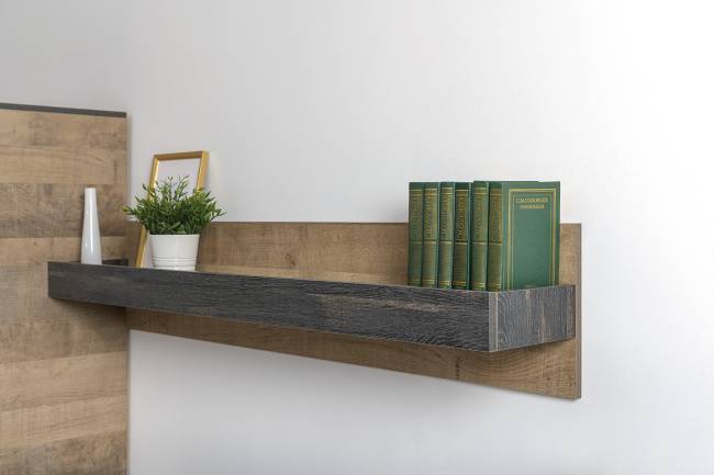 Стенка в гостиную с подсветкой в стиле лофт Трувор № 53 цвет дуб гранж песочный/интра