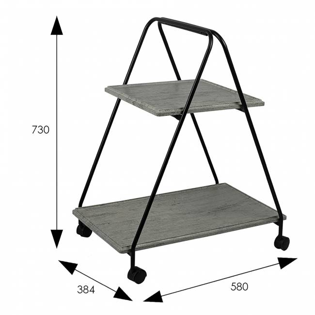 Стол сервировочный Милн черный/серый шпат