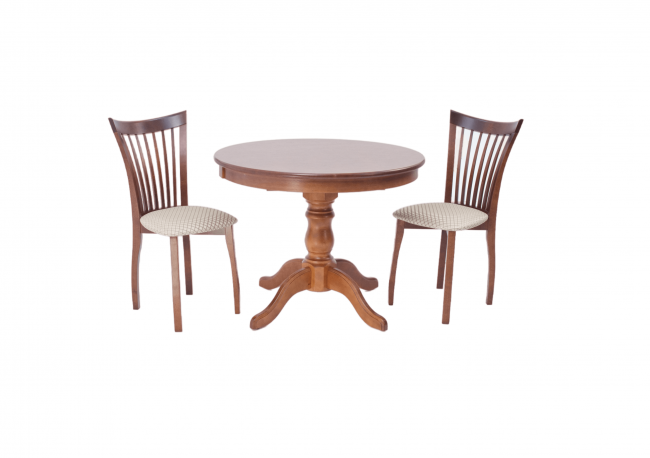 Обеденная группа Брамос К 100 орех со стульями Миранда орех ромб бежевый Обеденная группа Брамос К 100 орех со стульями Миранда орех ромб бежевый