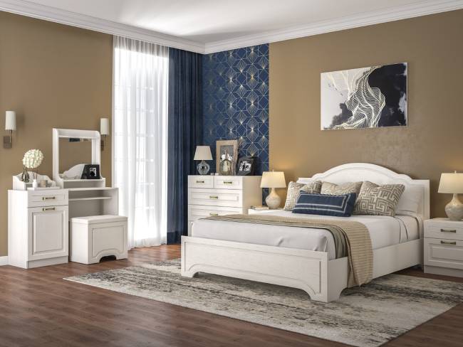 Стол туалетный с зеркалом Ливерпуль цвет ясень ваниль/белый