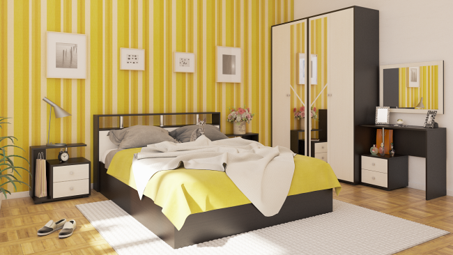 Стол косметический с зеркалом Камелия цвет венге/дуб лоредо