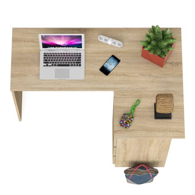 Угловой компьютерный стол Мори МС-16 правый цвет дуб сонома