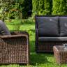 "Гляссе" лаунж-зона из искусственного ротанга, цвет коричневый