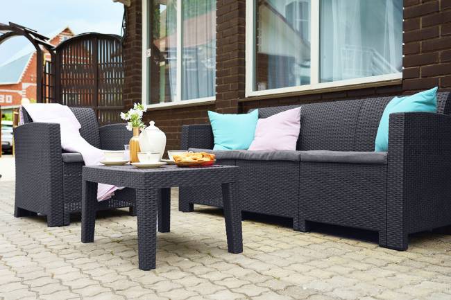 АРИЗОНА / ARIZONA b:rattan, Диван трехместный, антрацит (3-х местная подушка)