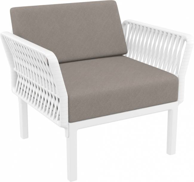 Комплект пластиковой мебели Portofino Lounge белый, светло-коричневый Комплект пластиковой мебели Portofino Lounge белый, светло-коричневый