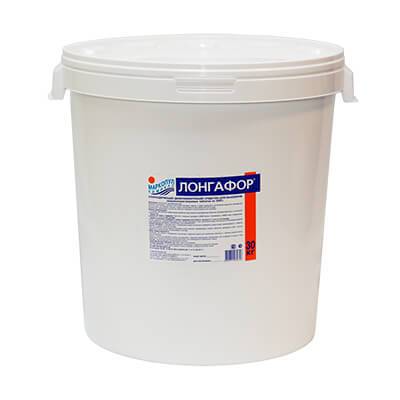 ЛОНГАФОР, 30кг ведро, табл.200гр, медленнорастворимый хлор для непрерывной дезинфекции воды