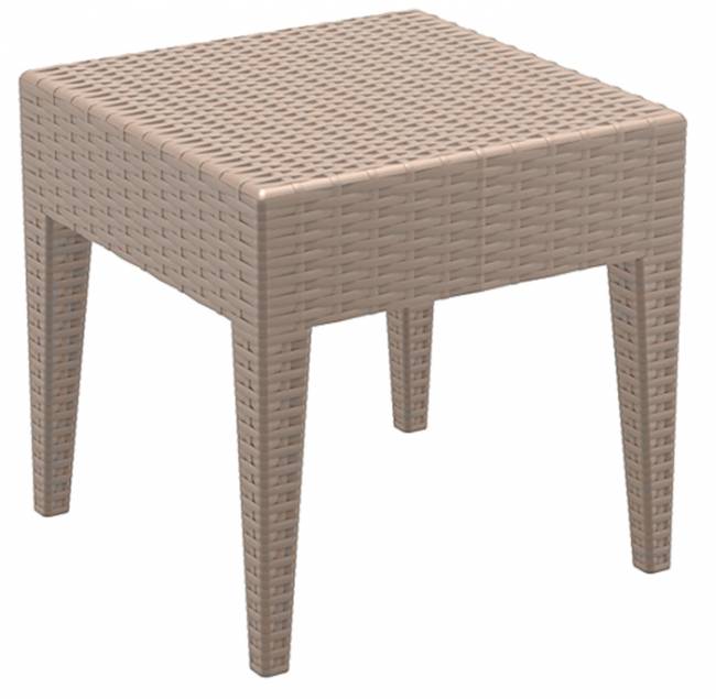 Столик плетеный для шезлонга GT 1009 бежевый 450х450х450 мм Столик плетеный для шезлонга GT 1009 бежевый 450х450х450 мм