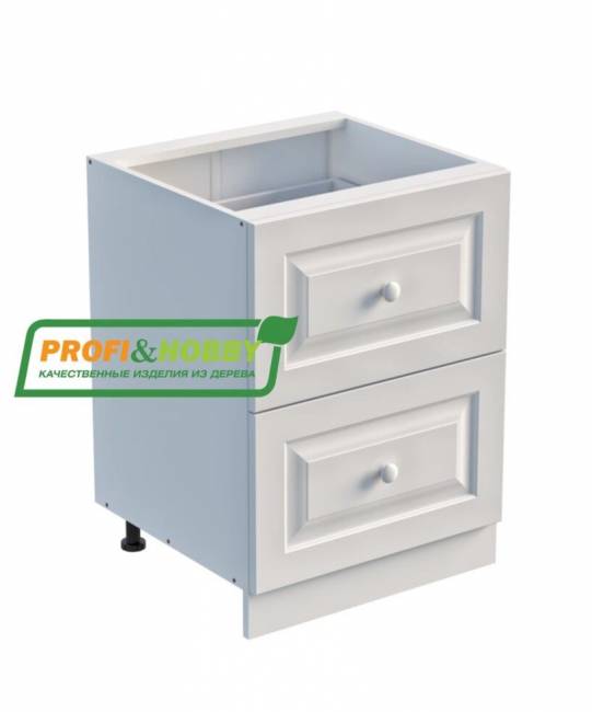 Тумба 2 ящика 600 х 560 х 720 сосна, без покраски