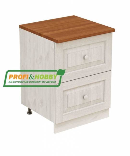 Тумба 2 ящика 600 х 560 х 720 сосна, без покраски